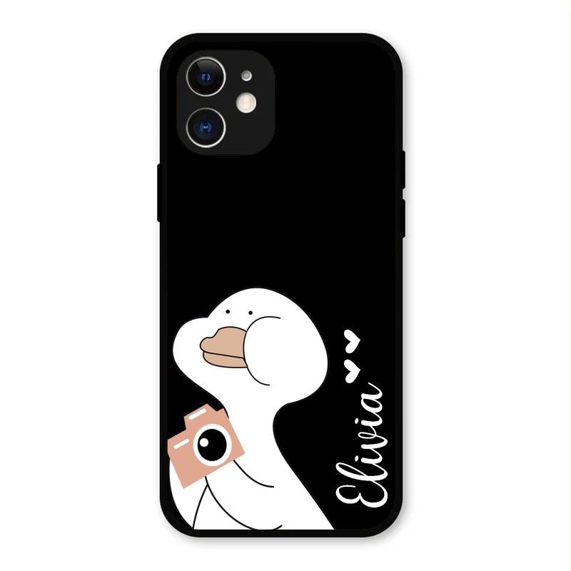 White Duck Glass Case Cover For iPhone 12