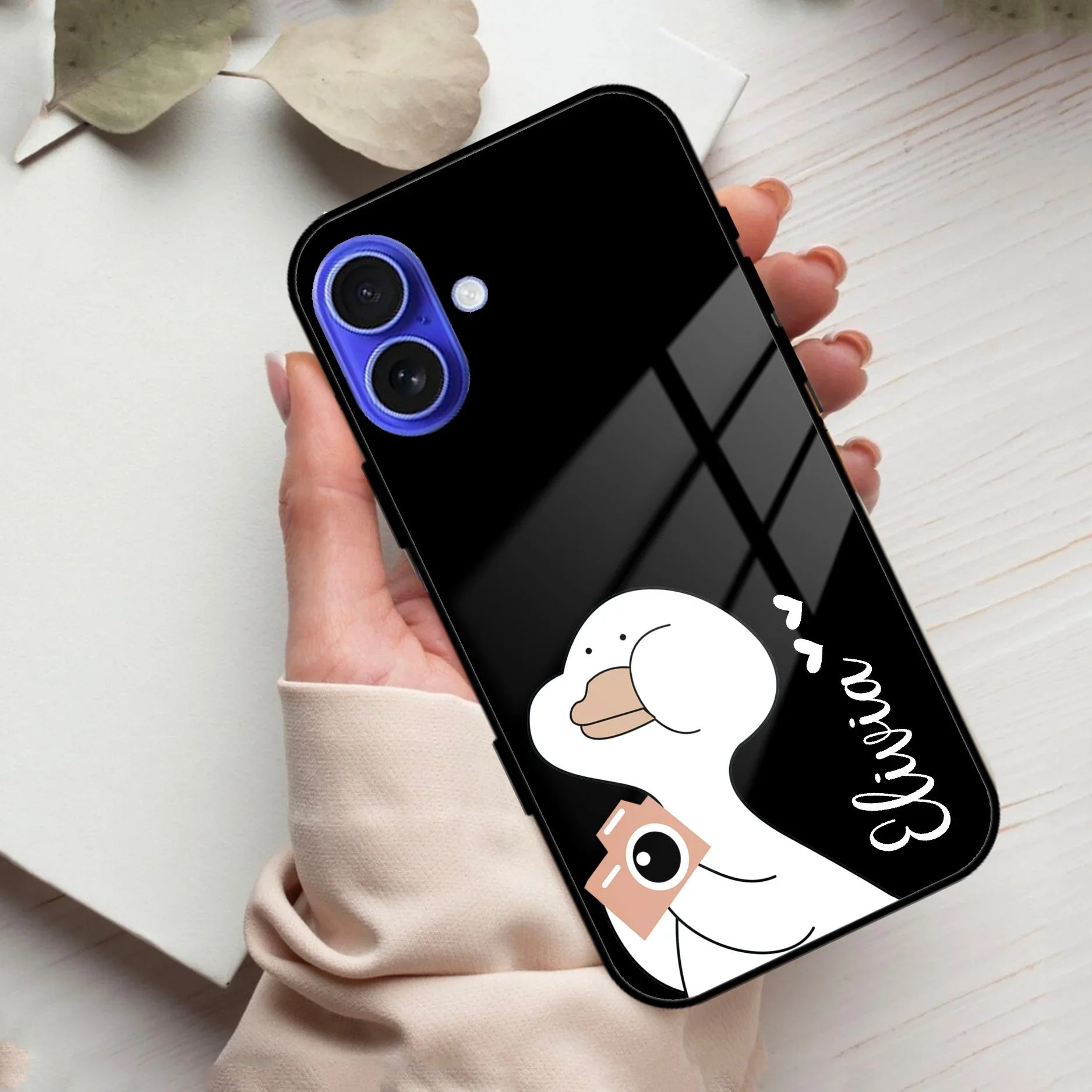 White Duck Glass Case Cover For iPhone - ShopOnCliQ