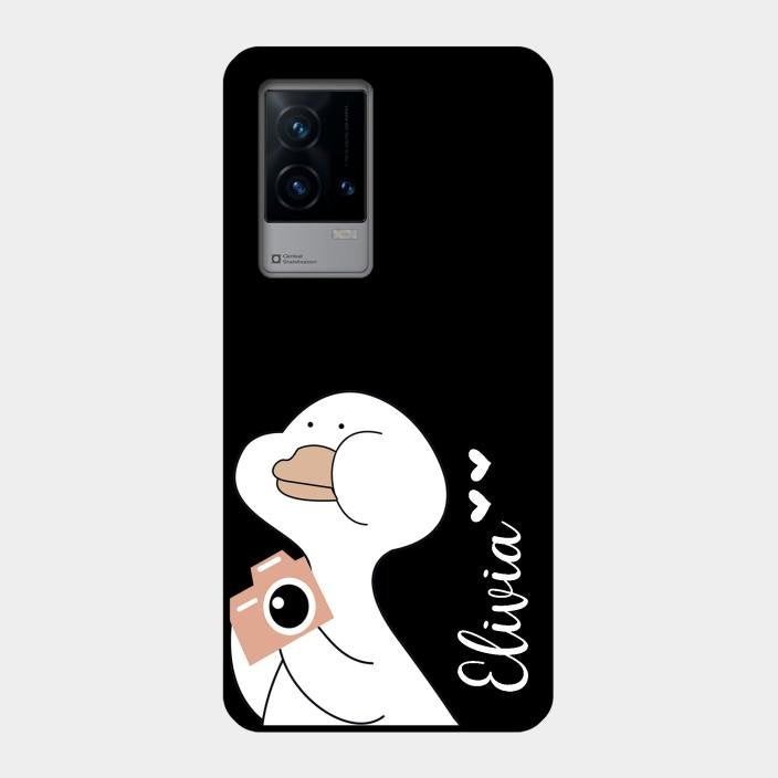 White Duck Glass Case Cover For Iqoo 9 5G