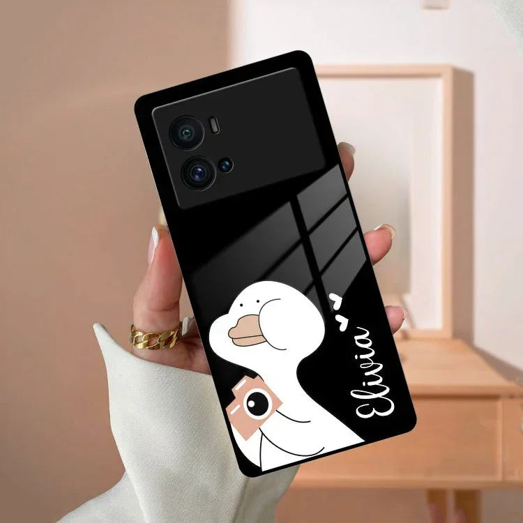 White Duck Glass Case Cover For Vivo - ShopOnCliQ