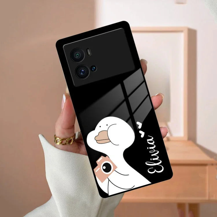 White Duck Glass Case Cover For Vivo - ShopOnCliQ