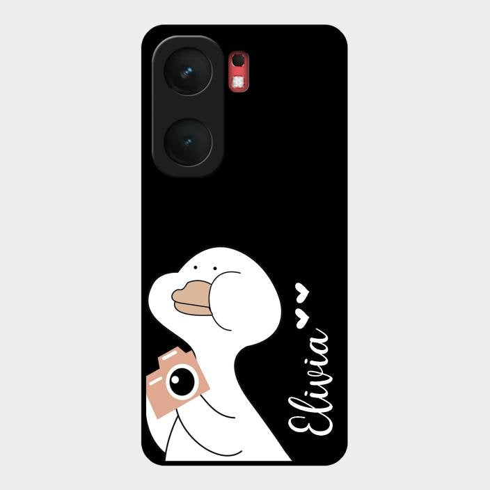 White Duck Glass Case Cover For Iqoo Neo 9 Pro 5G