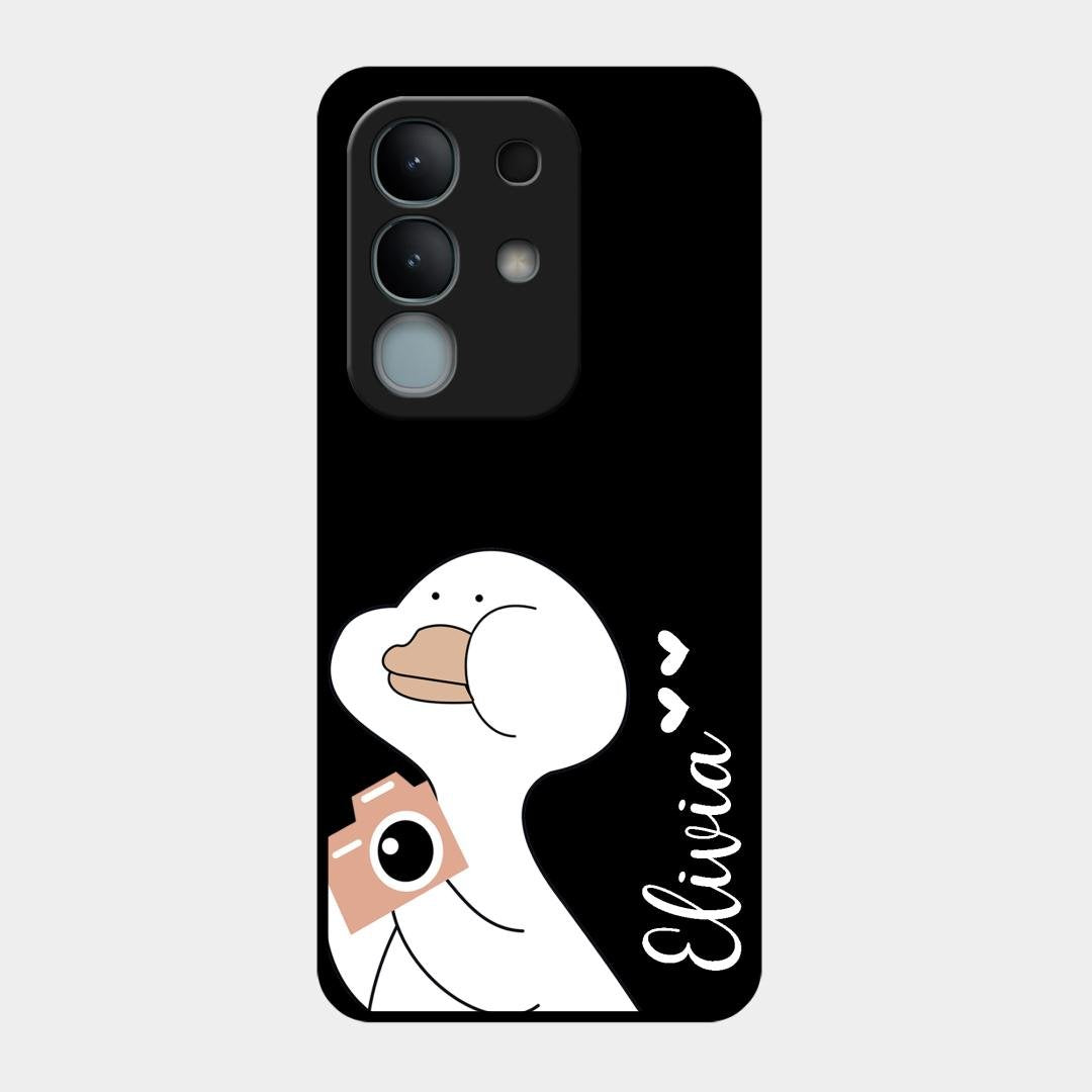 White Duck Glass Case Cover For iQOO Z10x 5G