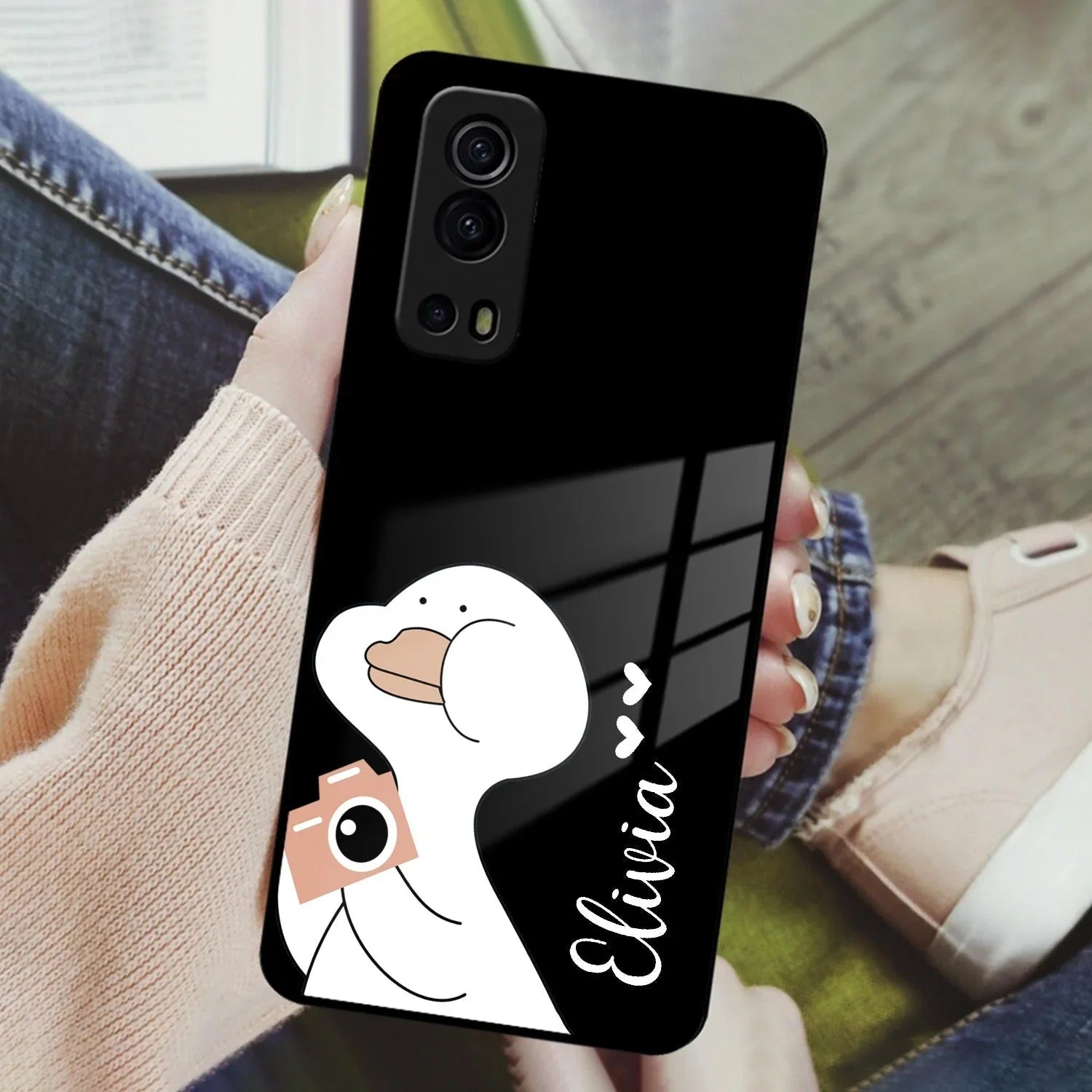 White Duck Glass Case Cover For iQOO - ShopOnCliQ