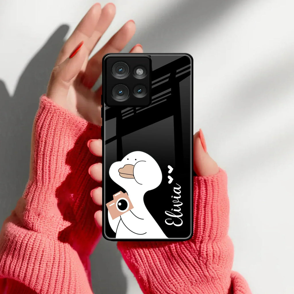 White Duck Glass Case Cover For Motorola - ShopOnCliQ