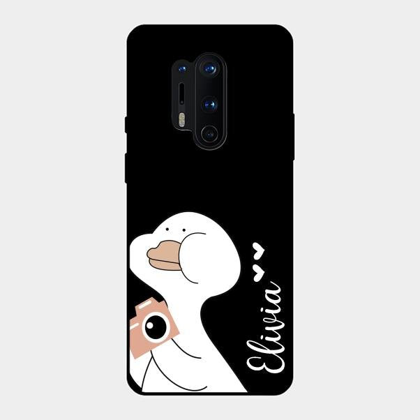 White Duck Glass Case Cover For Oneplus 8 Pro