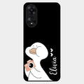 White Duck Glass Case Cover For Oppo A78 5G
