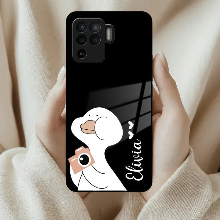 White Duck Glass Case Cover For Oppo - ShopOnCliQ