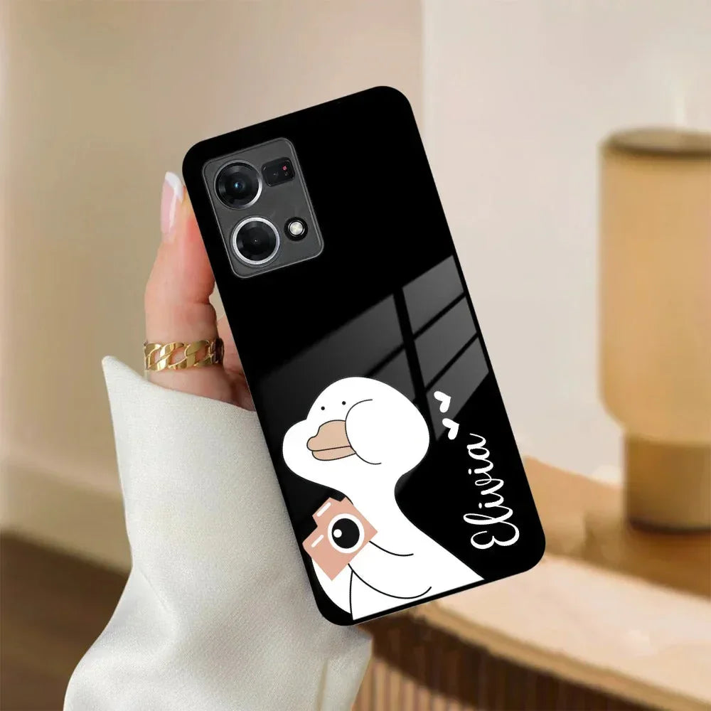 White Duck Glass Case Cover For Oppo - ShopOnCliQ