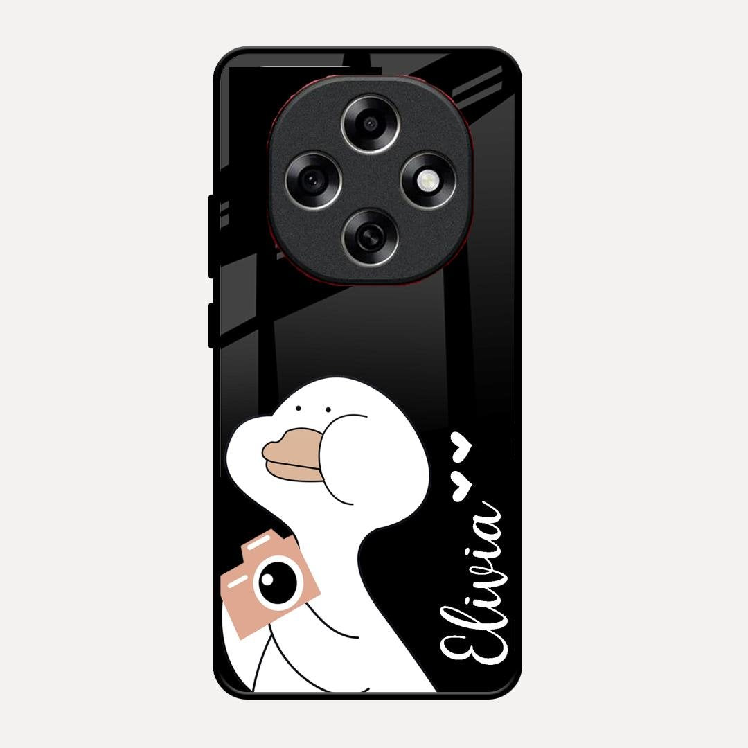 White Duck Glass Case Cover For Oppo F31 Pro 5G
