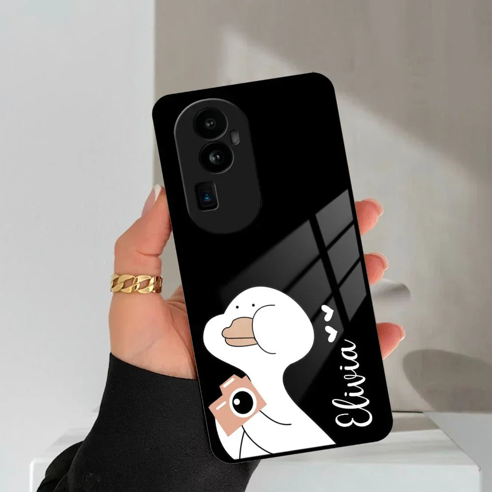 White Duck Glass Case Cover For Oppo - ShopOnCliQ