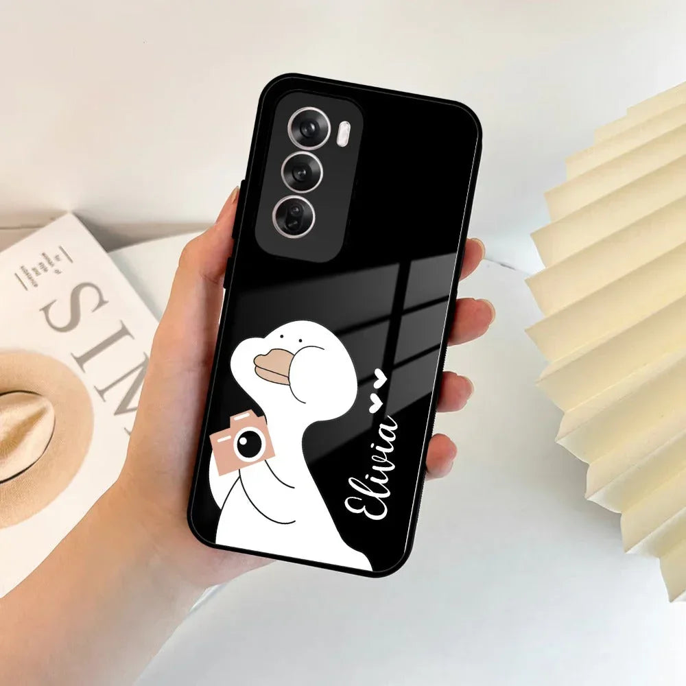 White Duck Glass Case Cover For Oppo - ShopOnCliQ