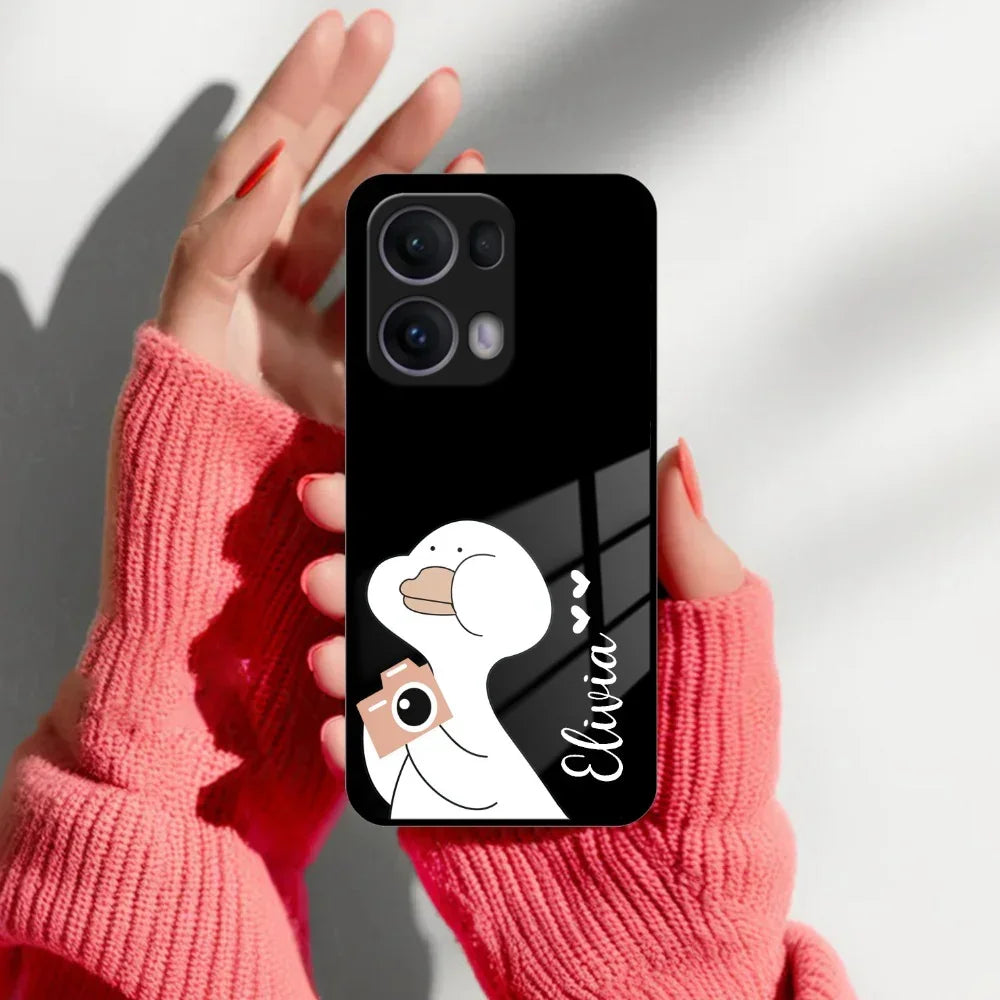 White Duck Glass Case Cover For Oppo - ShopOnCliQ