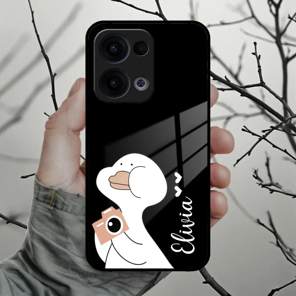 White Duck Glass Case Cover For Oppo - ShopOnCliQ