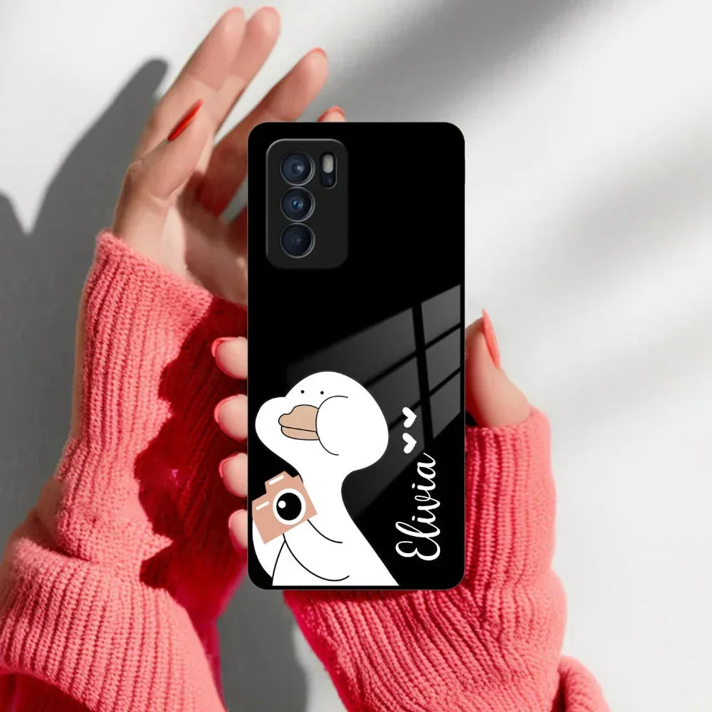 White Duck Glass Case Cover For Oppo - ShopOnCliQ
