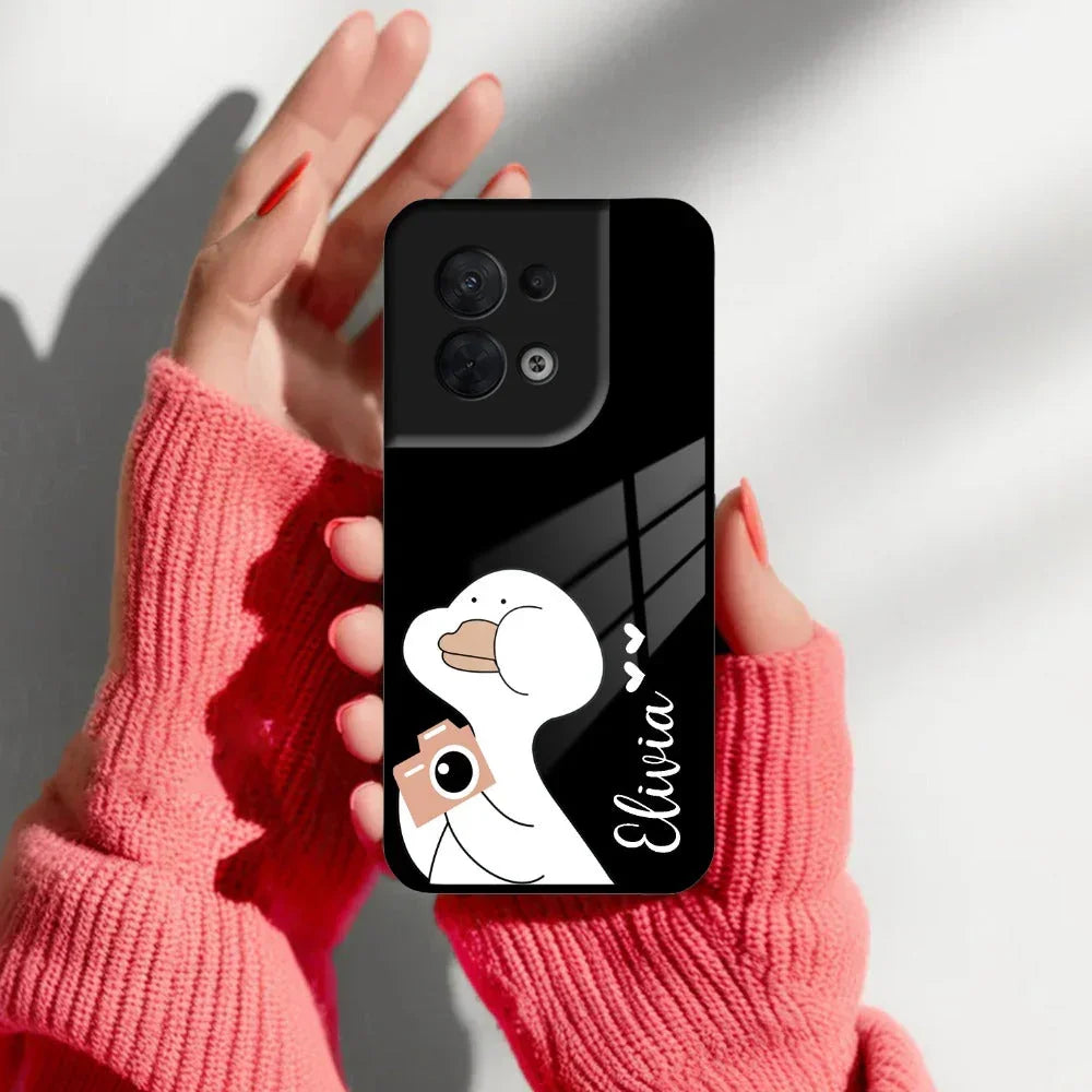 White Duck Glass Case Cover For Oppo - ShopOnCliQ