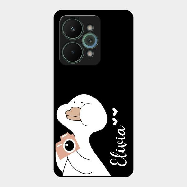 White Duck Glass Case Cover For Realme 15 Pro 5G