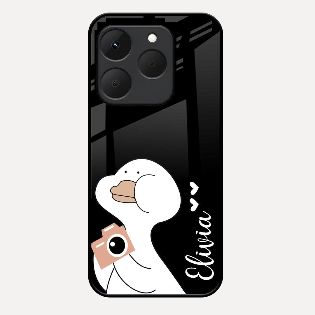 White Duck Glass Case Cover For Realme 15T 5G