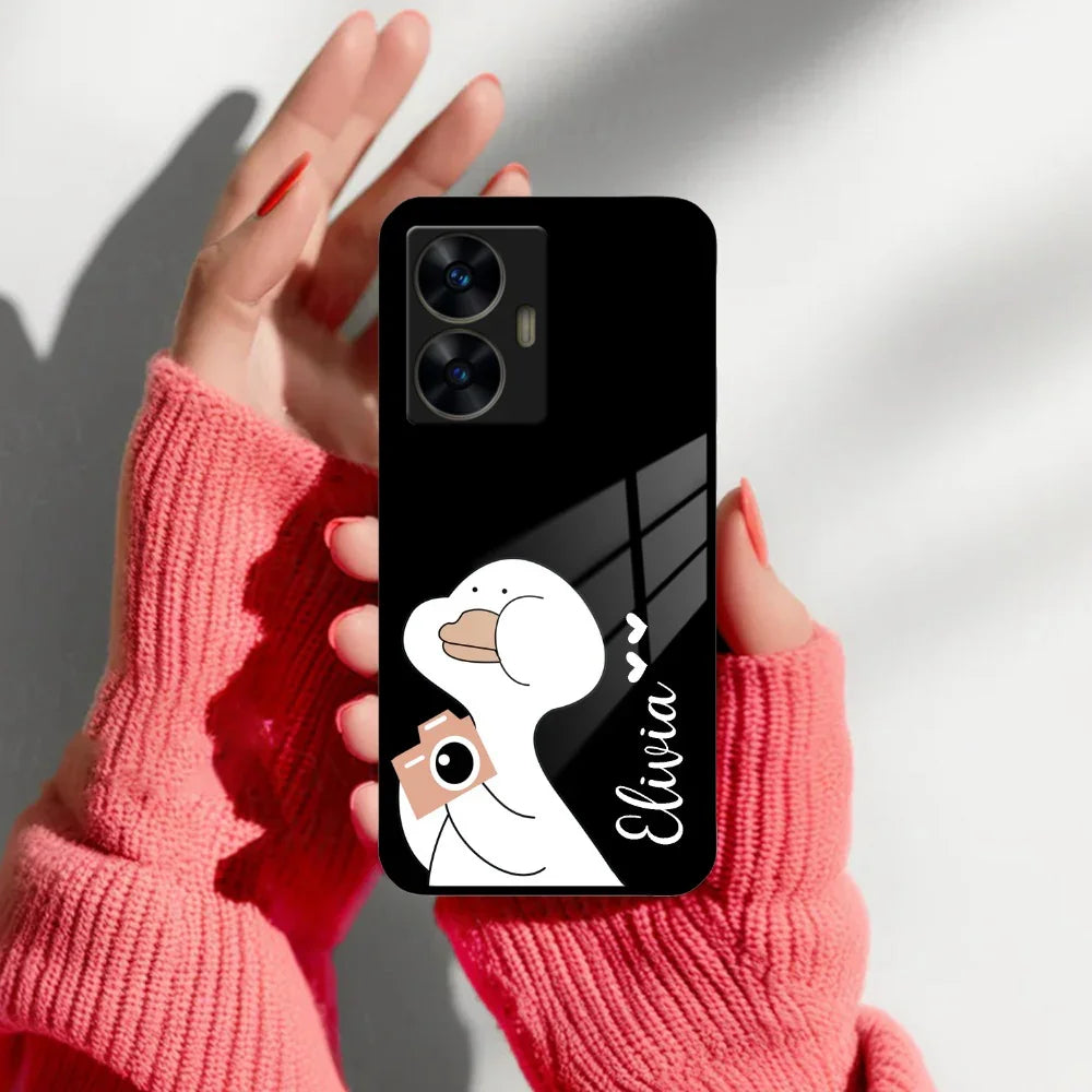 White Duck Glass Case Cover For Realme/Narzo - ShopOnCliQ