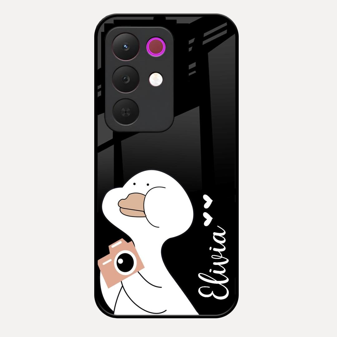 White Duck Glass Case Cover For Realme C85 5G