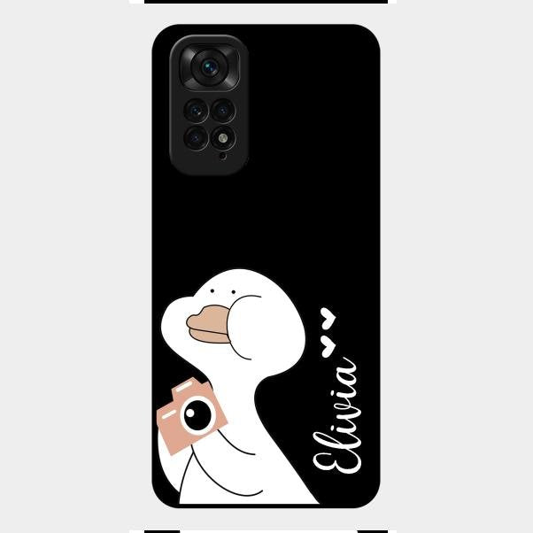 White Duck Glass Case Cover For Redmi Note 11