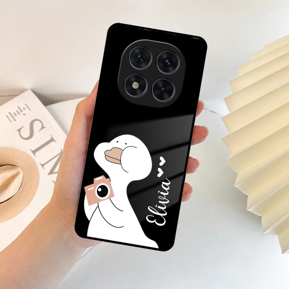 Ghost With Flower Glass Case Cover For Poco