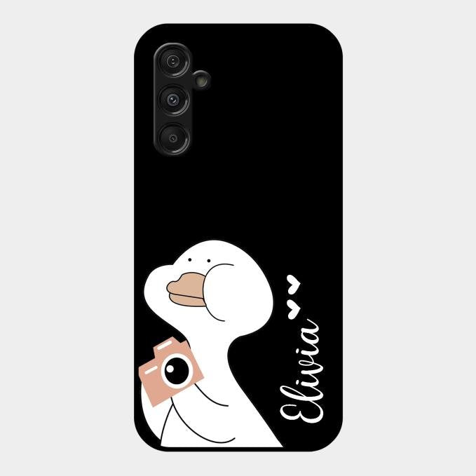 White Duck Glass Case Cover For Samsung Galaxy F34 5G