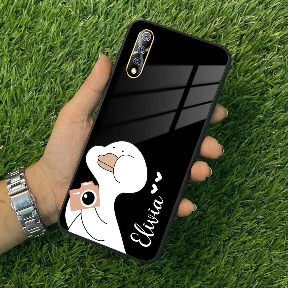 White Duck Glass Case Cover For Vivo - ShopOnCliQ