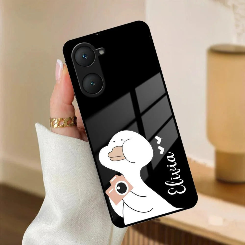 White Duck Glass Case Cover For iQOO - ShopOnCliQ