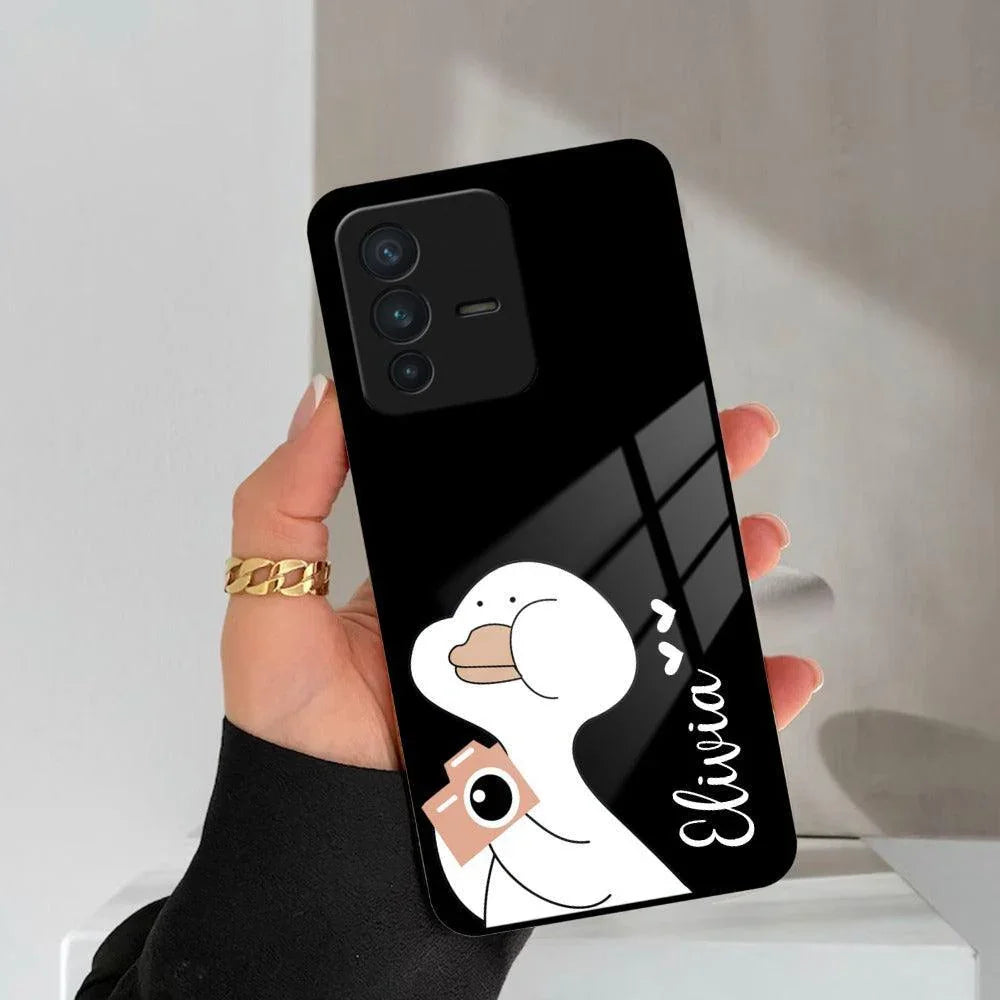 White Duck Glass Case Cover For Vivo - ShopOnCliQ