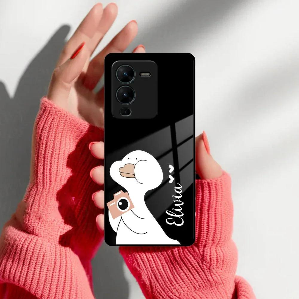 White Duck Glass Case Cover For Vivo - ShopOnCliQ