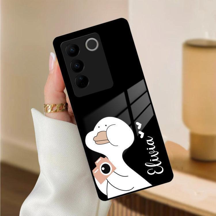 White Duck Glass Case Cover For Vivo - ShopOnCliQ