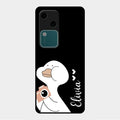 White Duck Glass Case Cover For Vivo V30 5G