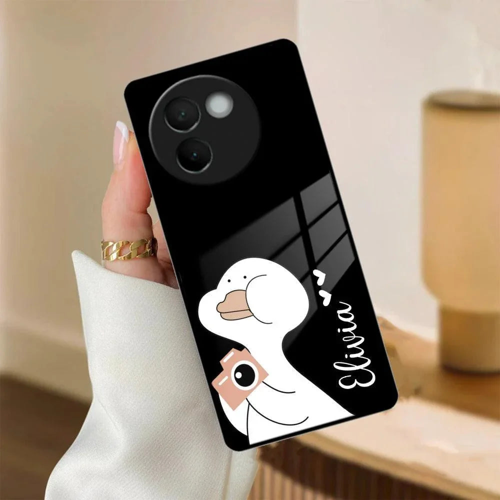 White Duck Glass Case Cover For Vivo - ShopOnCliQ