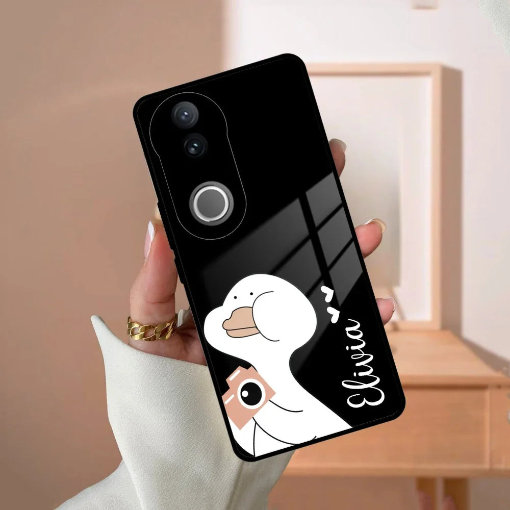 White Duck Glass Case Cover For Vivo - ShopOnCliQ