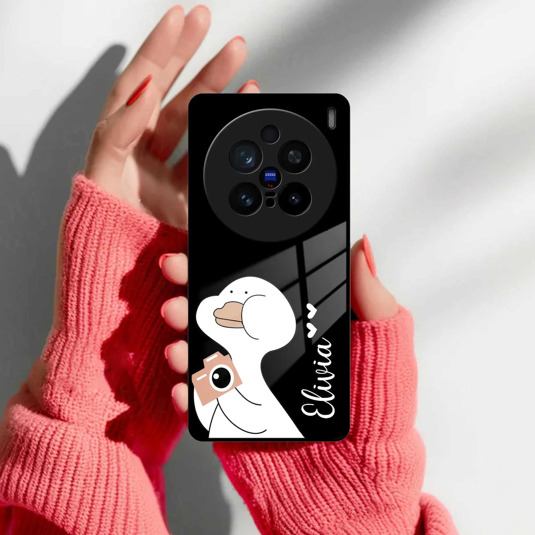 White Duck Glass Case Cover For Vivo - ShopOnCliQ