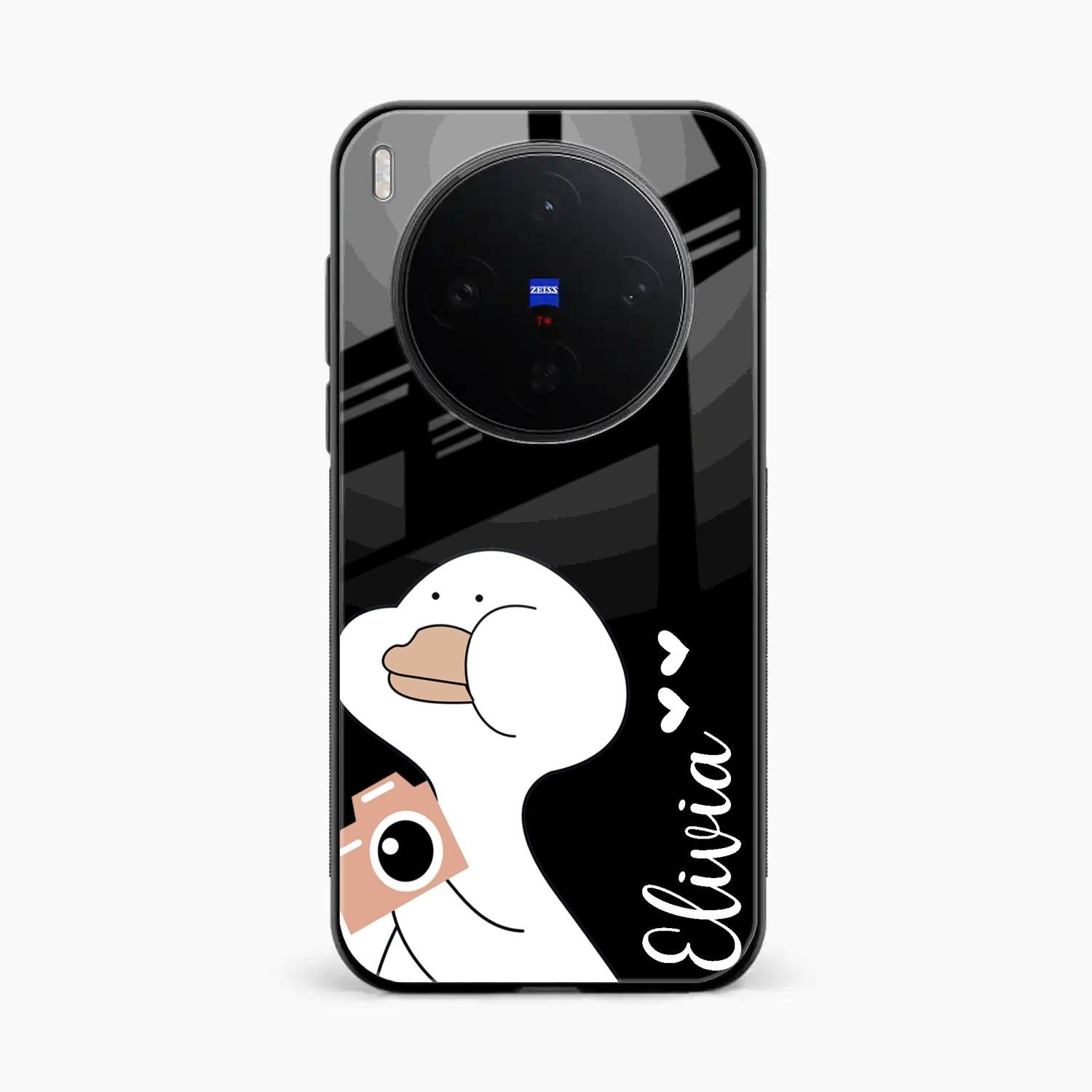 White Duck Glass Case Cover For Vivo X300 5G