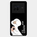 White Duck Glass Case Cover For Vivo X80 5G