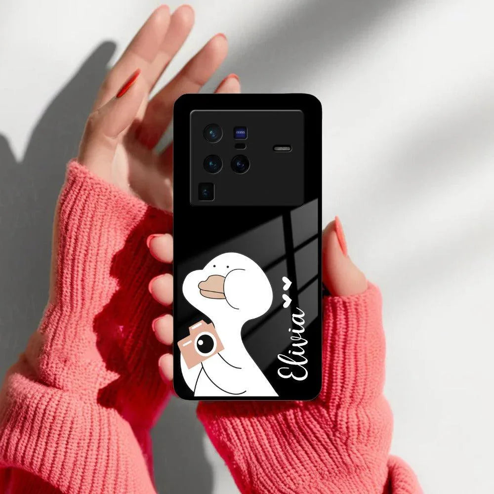 White Duck Glass Case Cover For Vivo - ShopOnCliQ