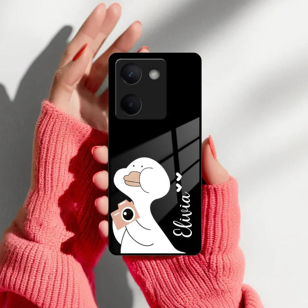 White Duck Glass Case Cover For Vivo - ShopOnCliQ