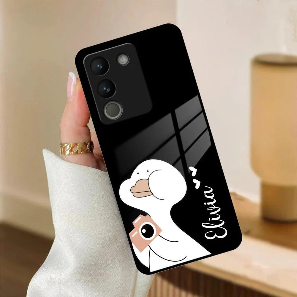 White Duck Glass Case Cover For Vivo - ShopOnCliQ