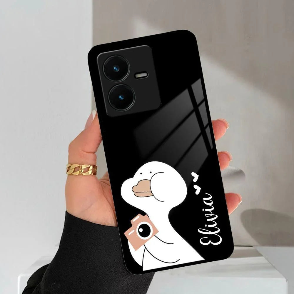 White Duck Glass Case Cover For Vivo - ShopOnCliQ