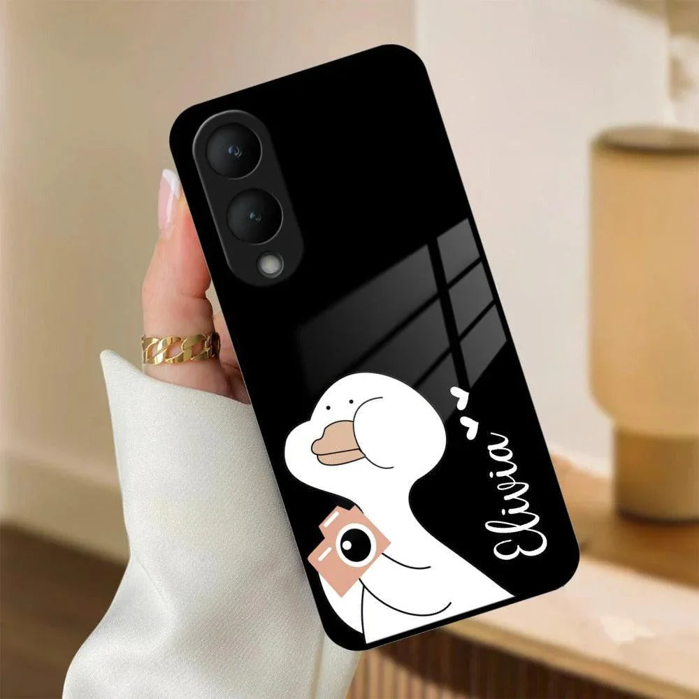 White Duck Glass Case Cover For Vivo - ShopOnCliQ