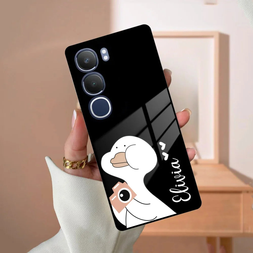 White Duck Glass Case Cover For Vivo - ShopOnCliQ