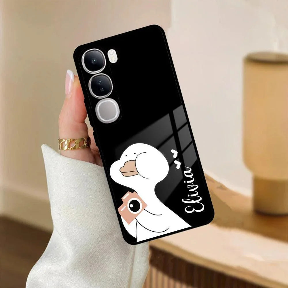 White Duck Glass Case Cover For Vivo - ShopOnCliQ