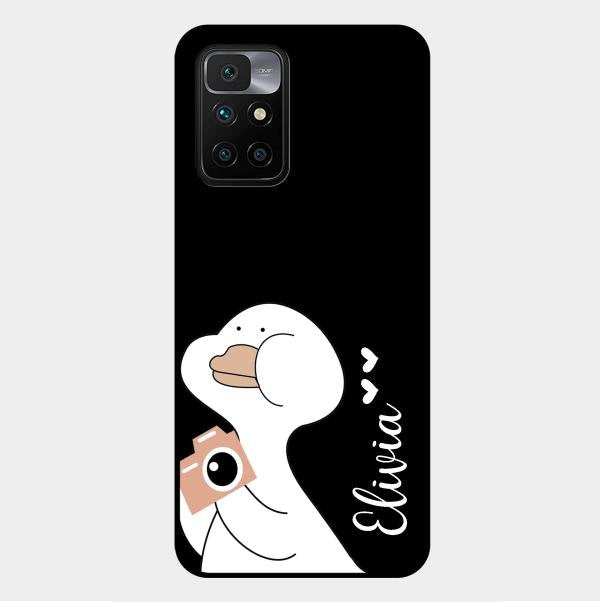 White Duck Glass Case Cover For Xiaomi Redmi 10 Prime