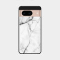 White Marble Patter Glass Case Cover For Google Pixel 8 5G