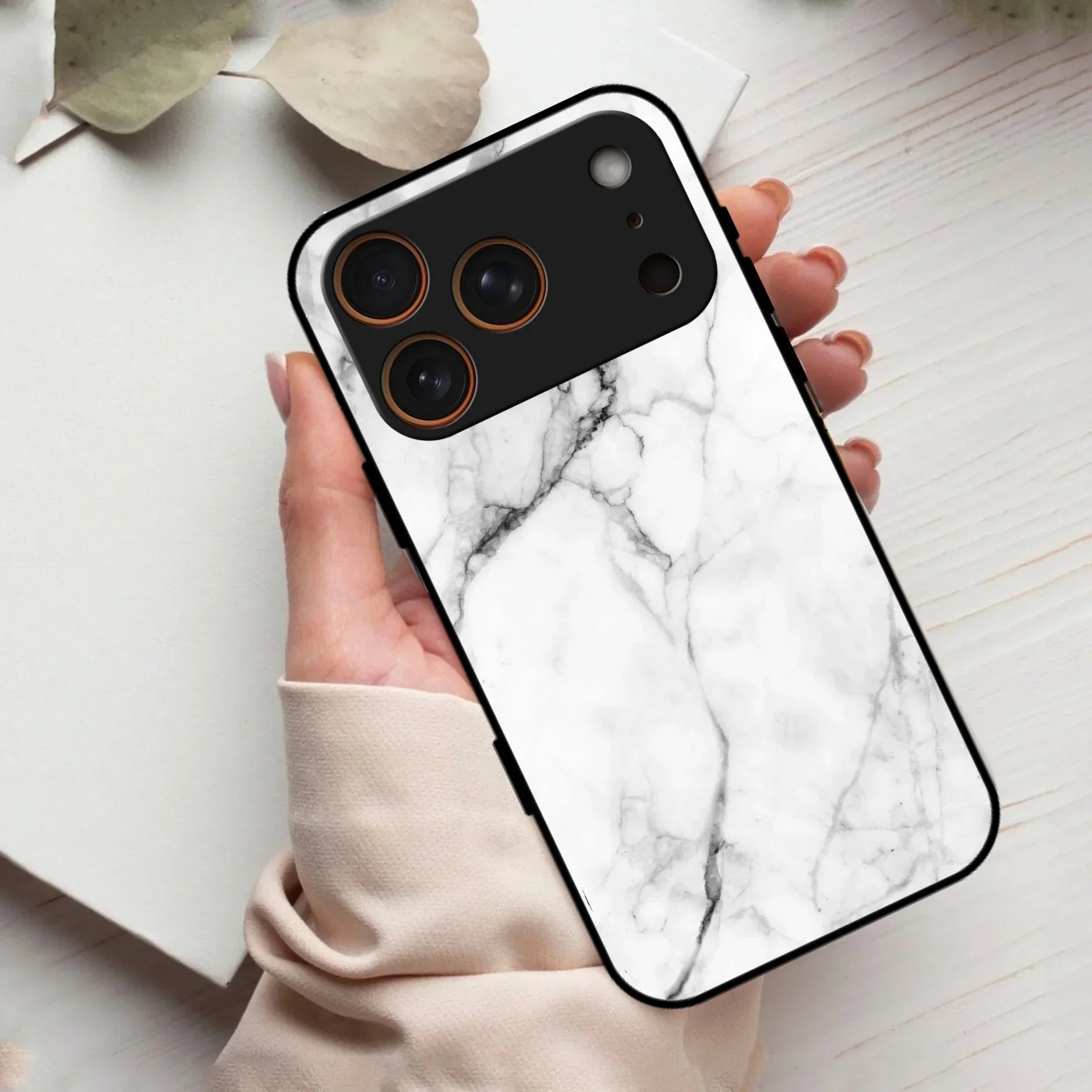 White Marble Patter Glass Case Cover For iPhone - ShopOnCliQ