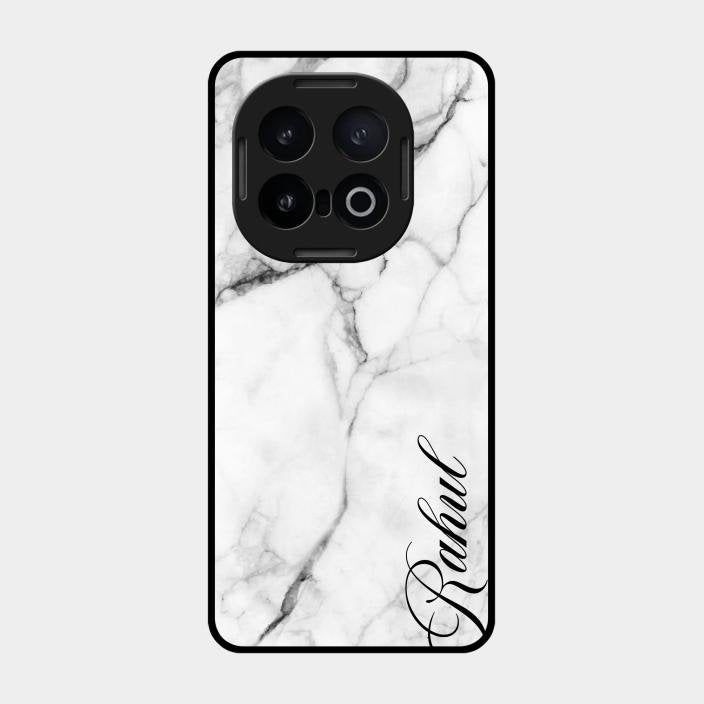 White Marble Patter Glass Case Cover For Iqoo 13 5G