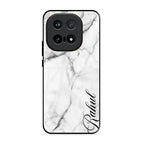 White Marble Patter Glass Case Cover For iQOO 15 5G